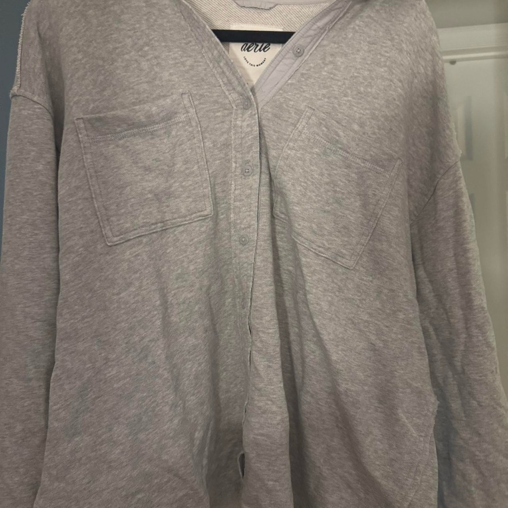 Aerie Light Gray Cardigan Sweater